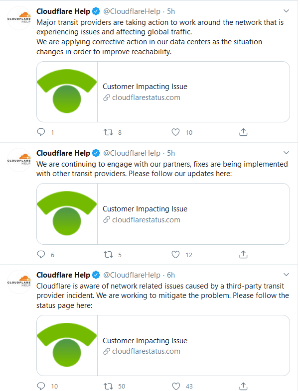 CloudFlare outage
